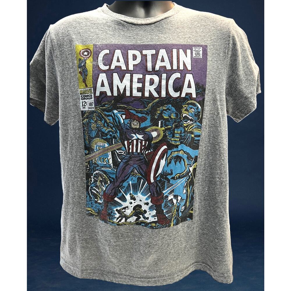 Marvel‎ Captain America Comic Cover Issue #107 T-Shirt – Size Medium – Gray Tee